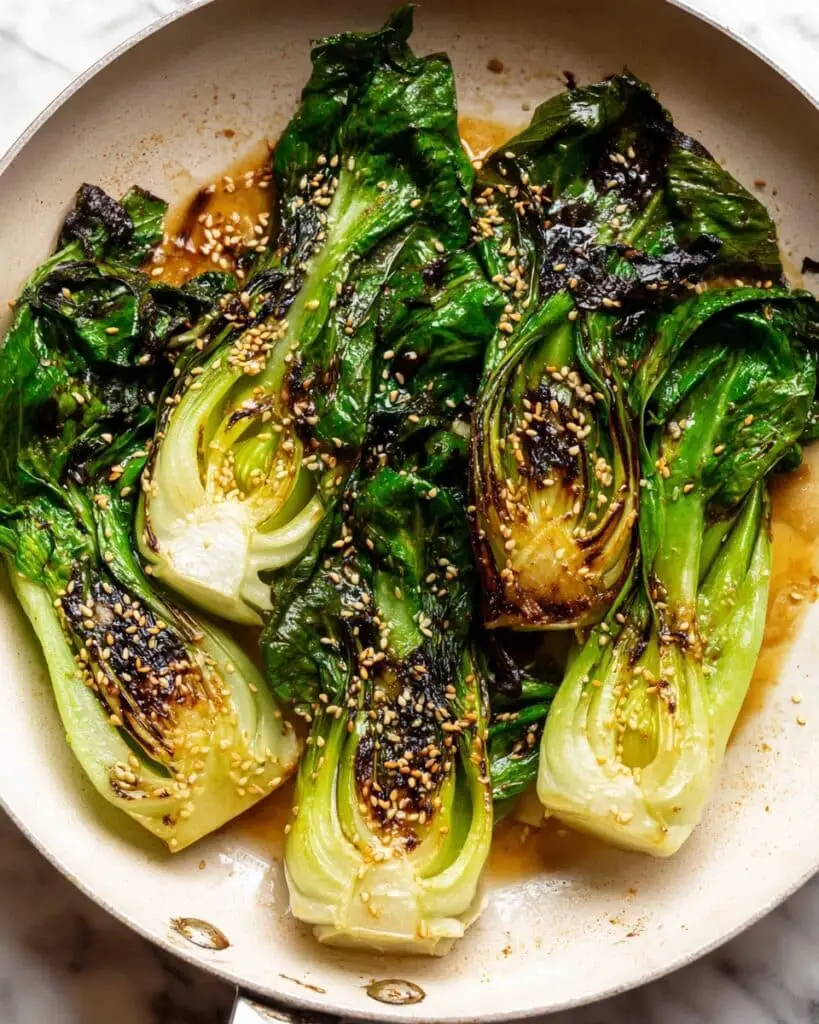 Sautéed Baby Bok Choy with Garlic Soy Sriracha Sauce Recipe