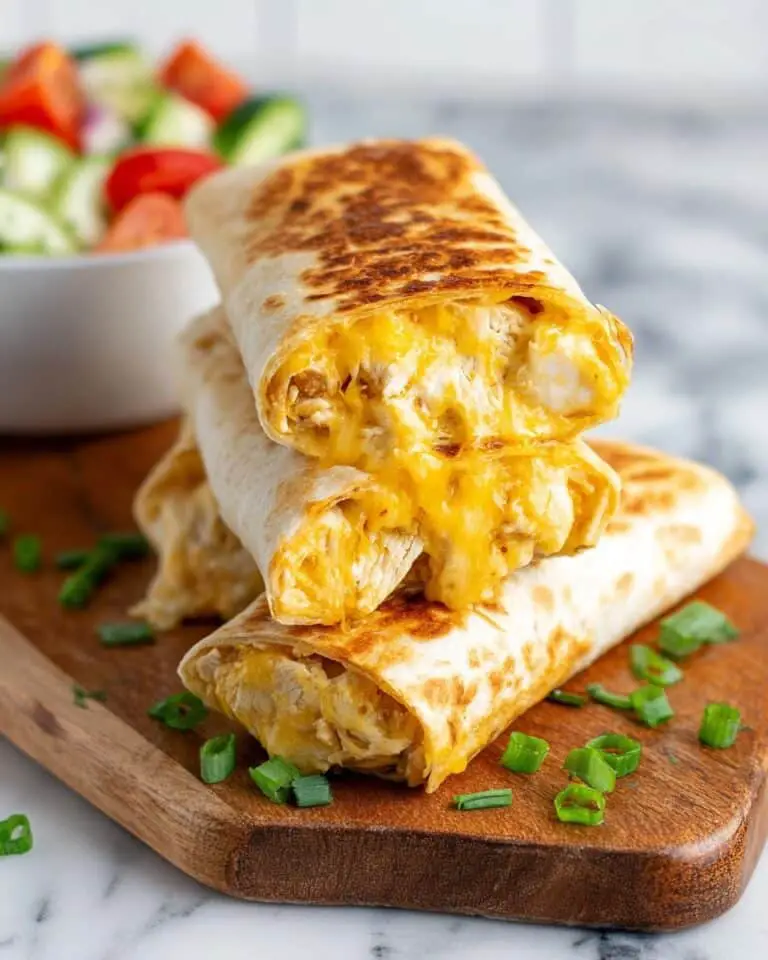 Cheesy Garlic Chicken Wraps Recipe