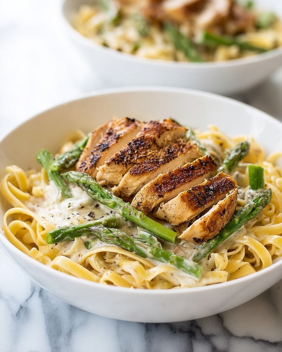 Creamy Chicken and Asparagus Pasta Dinner for Two Recipe