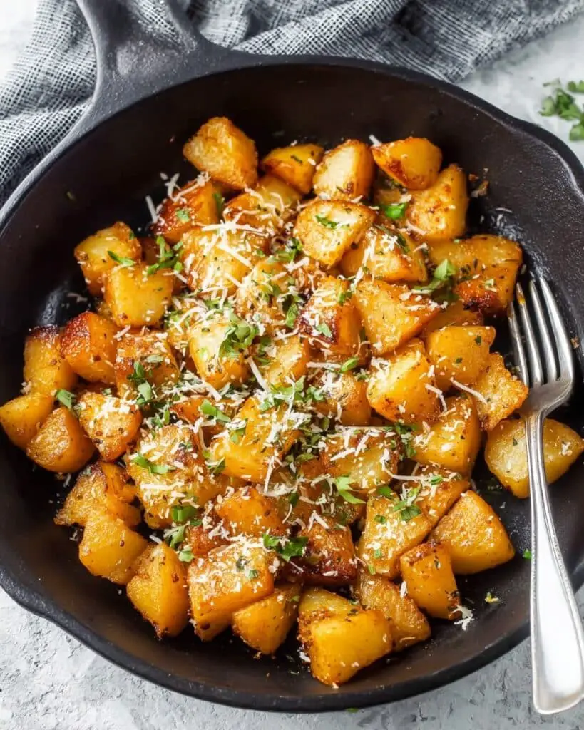 Easy Skillet Breakfast Potatoes with Cheese and Herbs Recipe