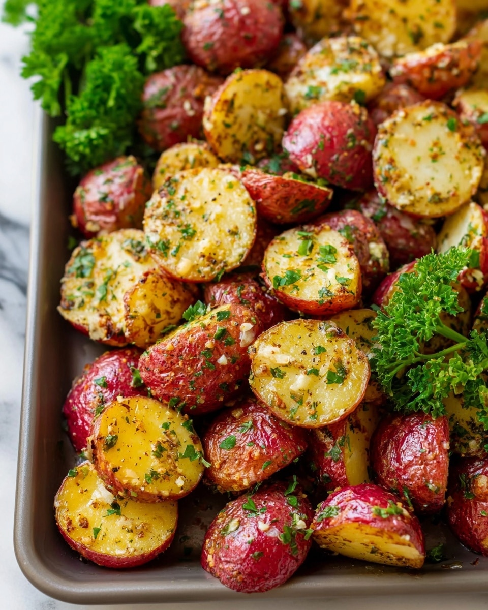 Garlic Herb Parmesan Roasted Red Potatoes Recipe