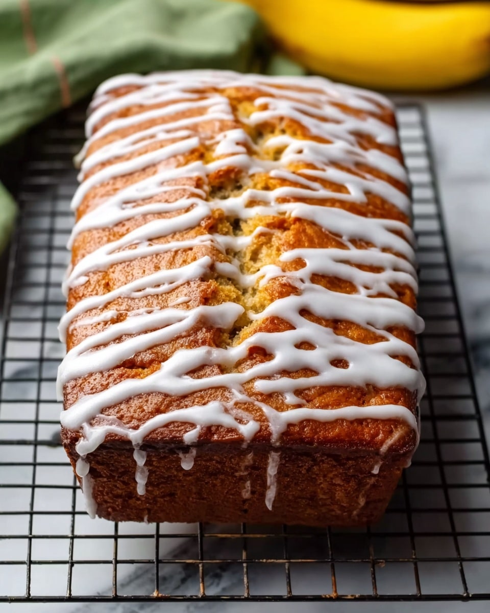 Cinnamon Swirl Banana Bread with Vanilla Icing Recipe