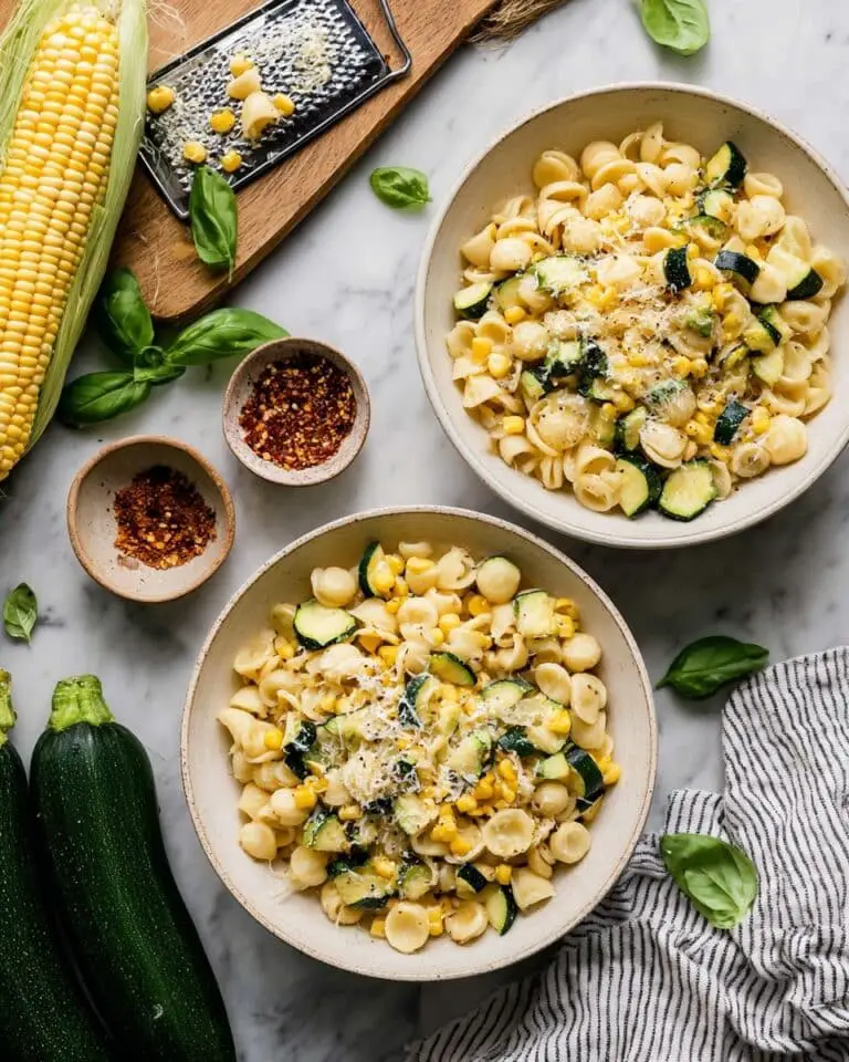 Creamy Zucchini Corn Pasta Recipe