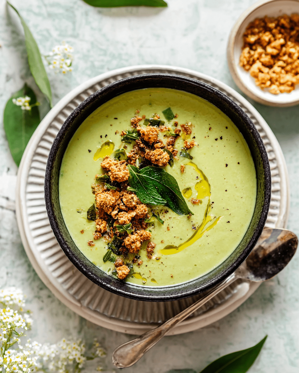 Artichoke Avocado Pea Soup Recipe