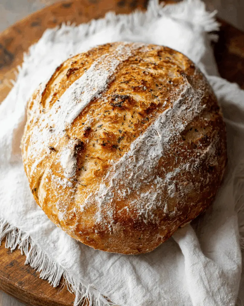 Garlic Sourdough Bread with Roasted Garlic, Parmesan, and Rosemary Recipe