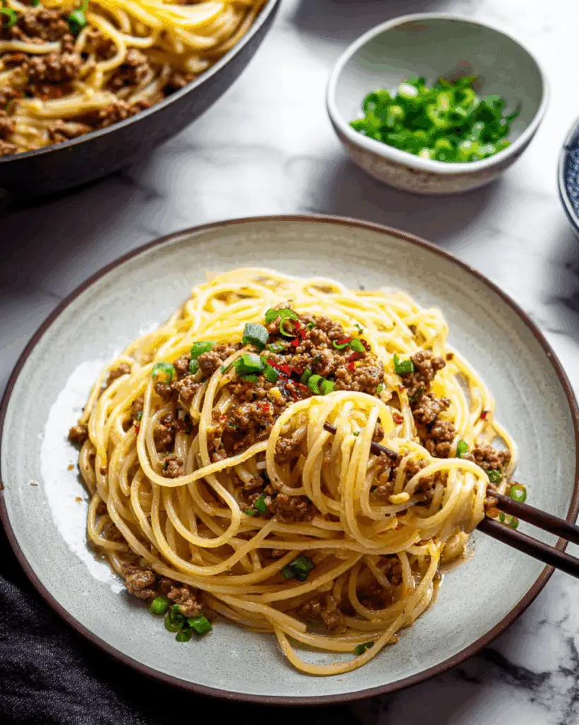 Asian Ground Beef Noodles Recipe
