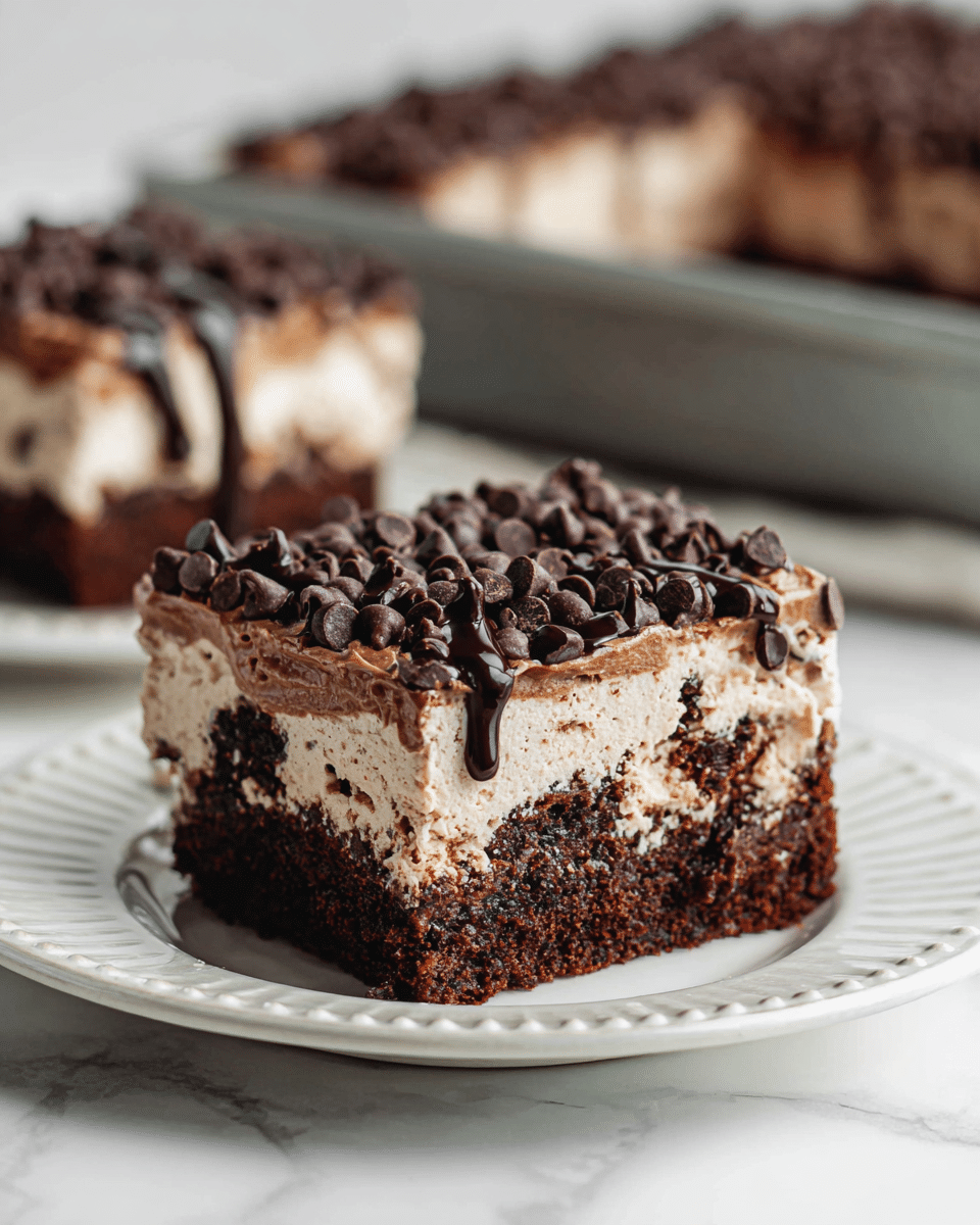 Chocolate Poke Cake with Chocolate Ganache and Whipped Cream Recipe
