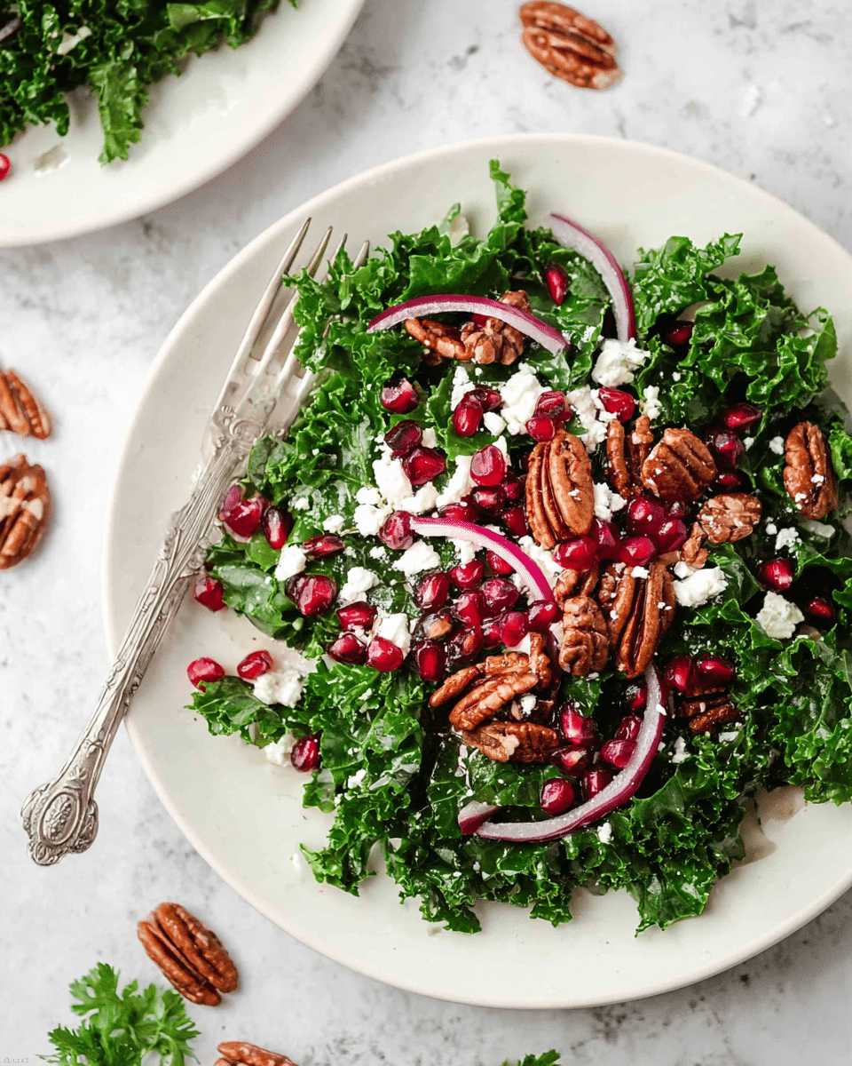 Winter Kale Salad with Pomegranate, Feta, and Toasted Pecans Recipe