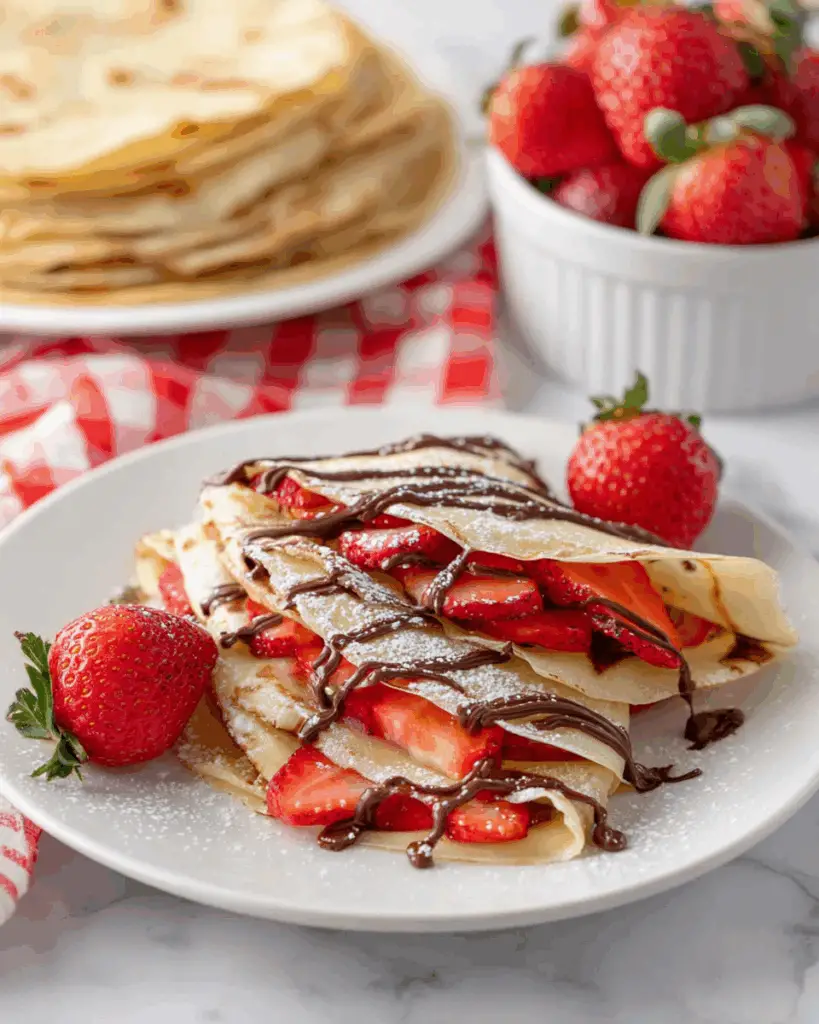 Strawberry Nutella Crepes Recipe