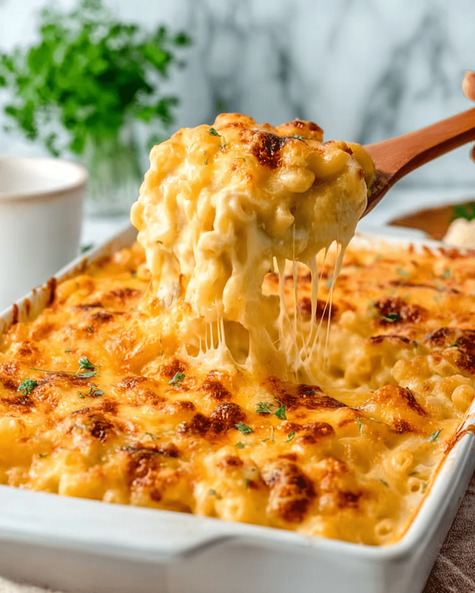 Tini's Decadent Three-Cheese Baked Mac and Cheese Recipe