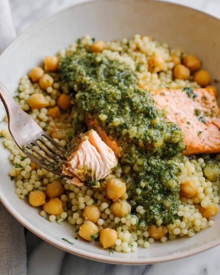 Herbed Pearl Couscous and Salmon Recipe