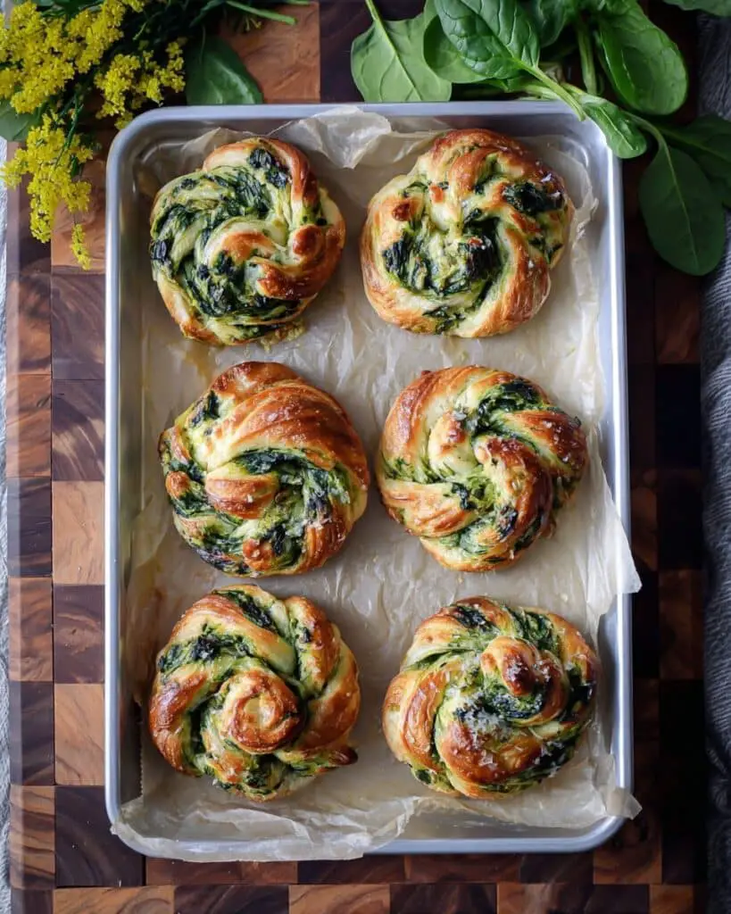 Spinach Artichoke Puff Pastry Swirls Recipe