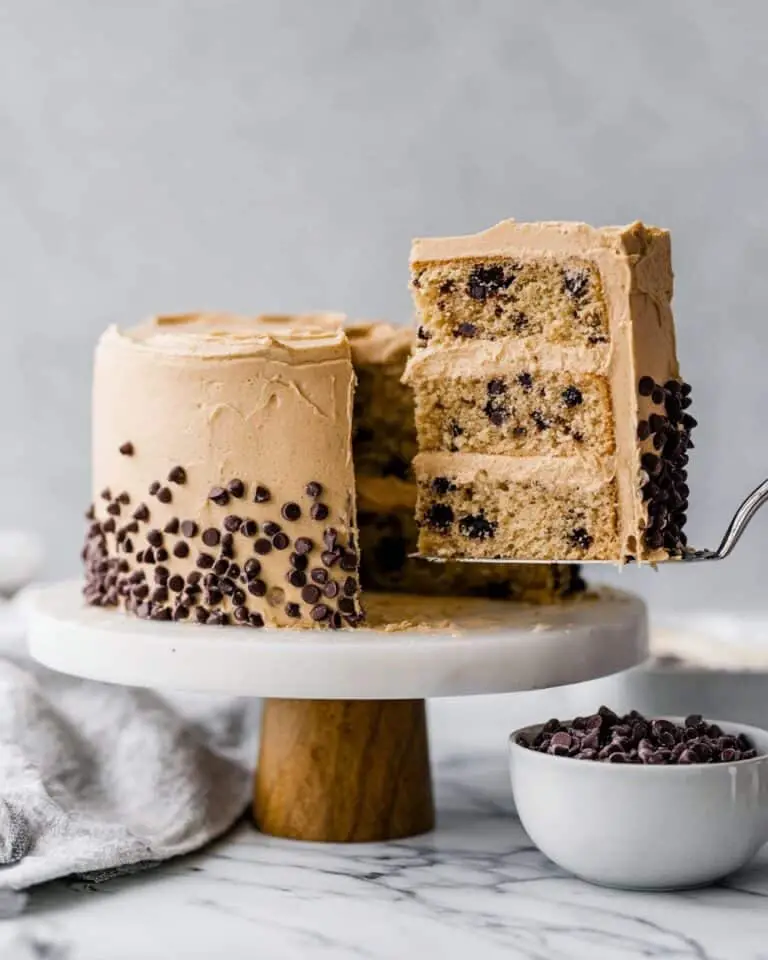 Banana Chocolate Chip Cake with Peanut Butter Frosting Recipe