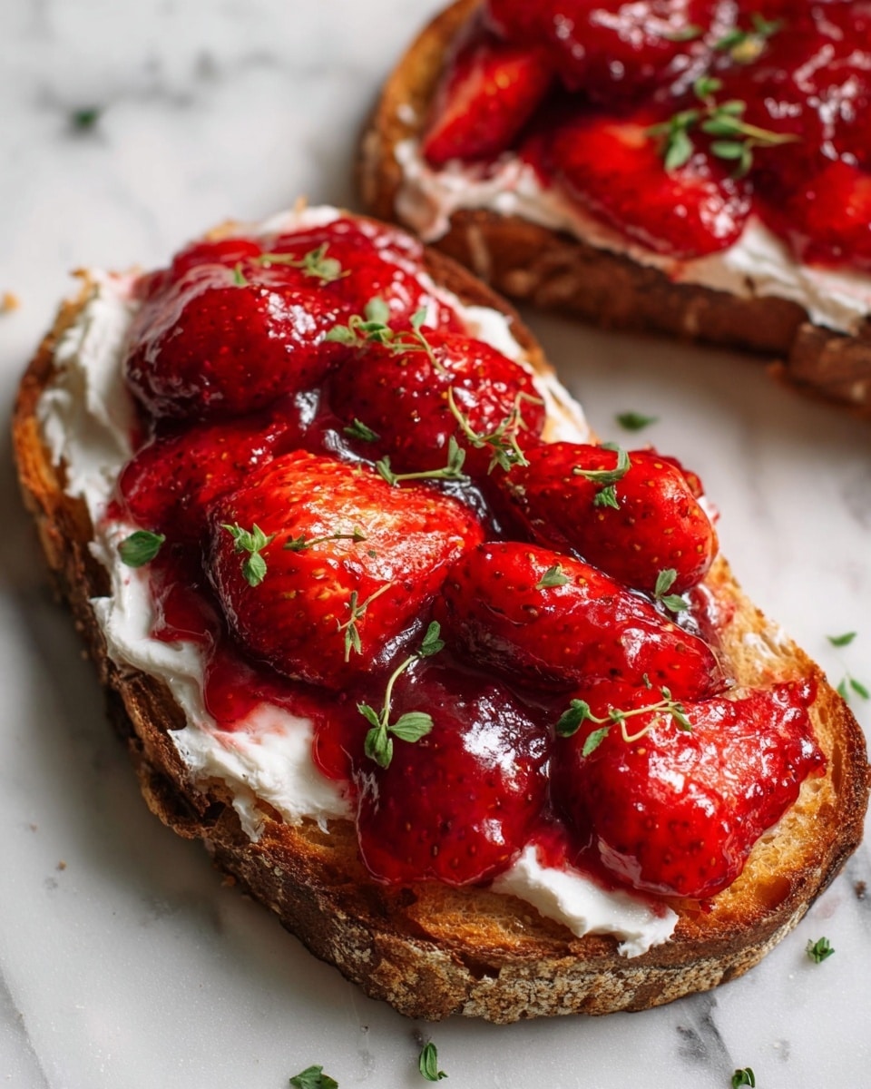 Roasted Strawberry Whipped Ricotta Toast Recipe