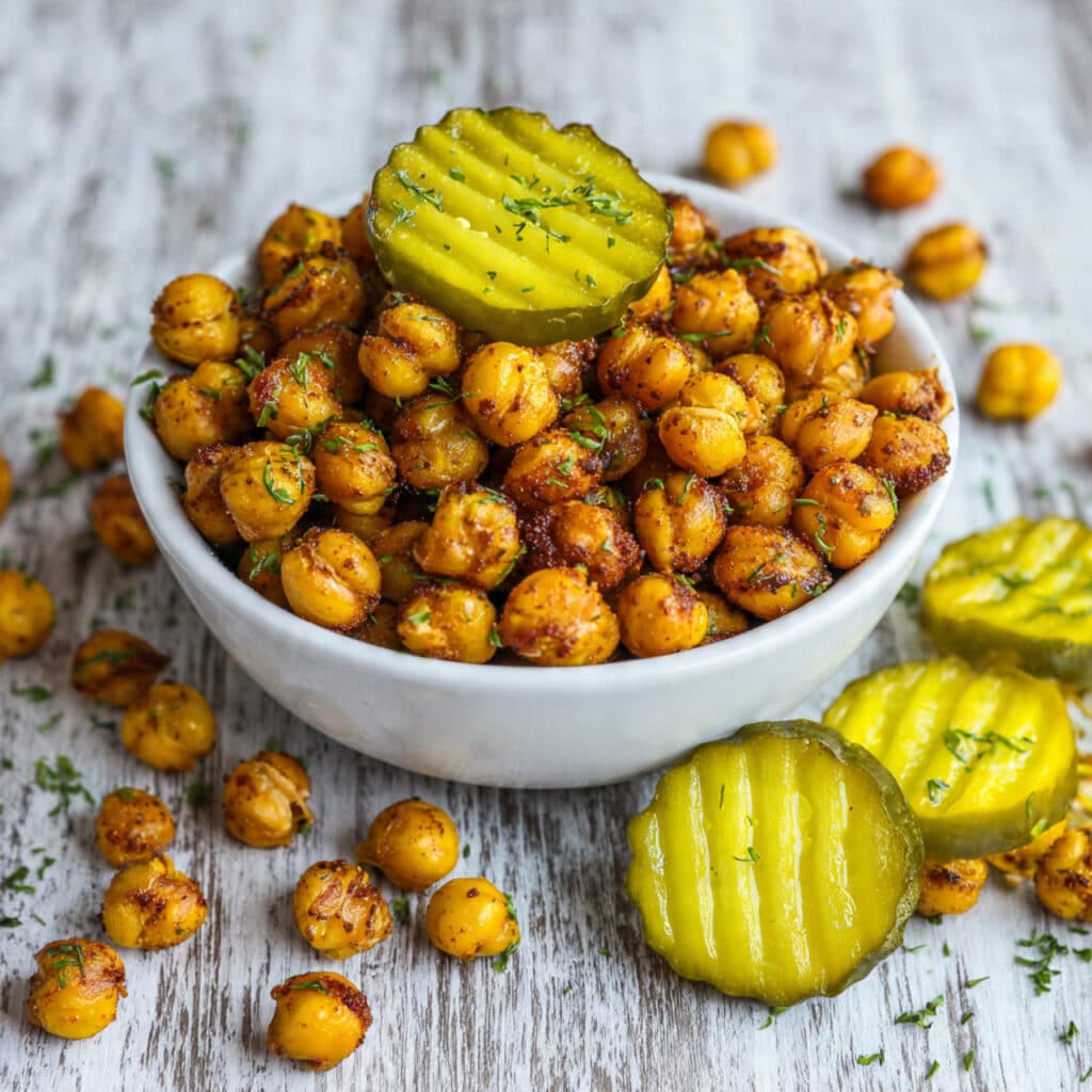 Dill Pickle Roasted Chickpeas Recipe