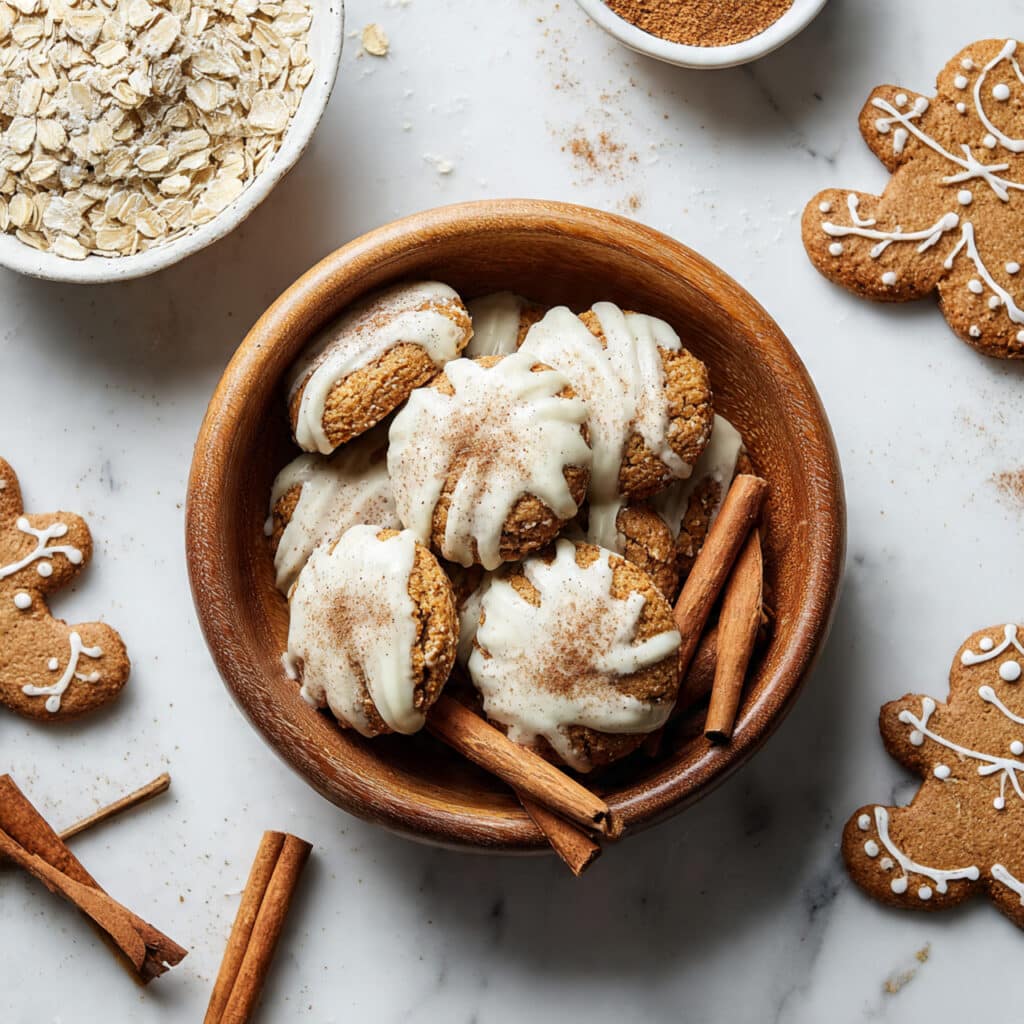 Iced Gingerbread Oatmeal Cookies Recipe