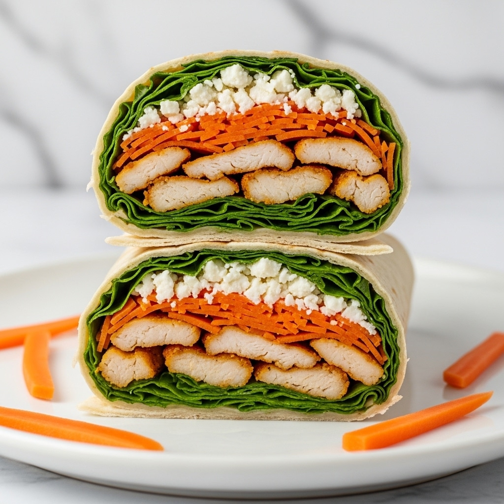 A white plate holds a taco with one large, golden-brown grilled chicken piece in the center, topped with shredded light orange cheese. Underneath, there are bright green lettuce leaves that add volume and fresh texture. Thin, orange carrot sticks and pale green cucumber slices are scattered around the chicken, mixed with more shredded cheese. The whole taco is laid on a soft, white tortilla, placed on a white marbled surface. Photo taken with an iphone --ar 4:5 --v 7