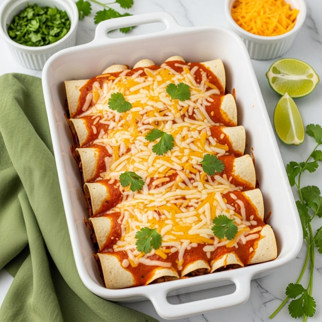 High Protein Chicken Enchiladas (30-minute) Recipe
