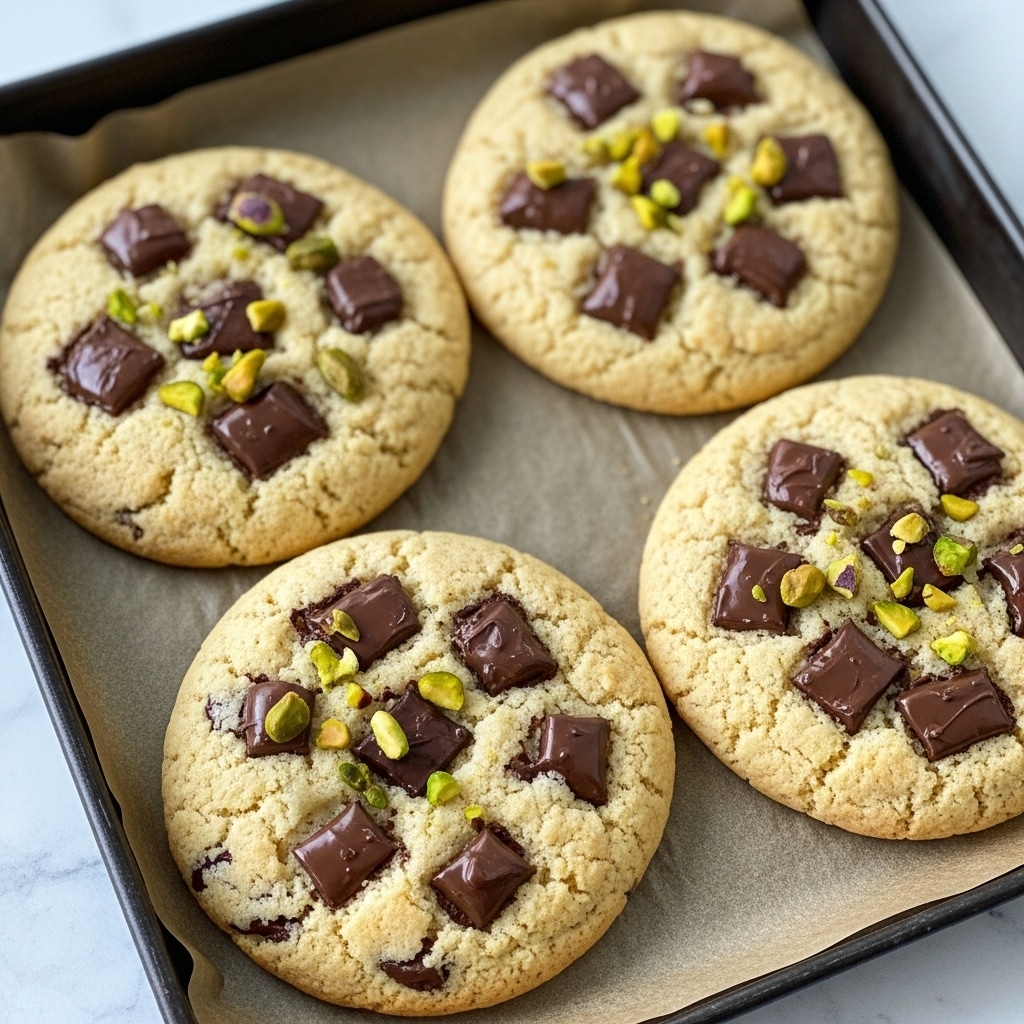 Salted Pistachio Dark Chocolate Chip Cookies Recipe
