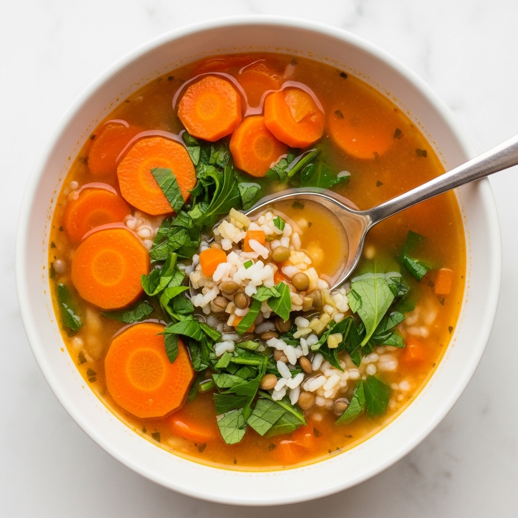 Carrot, Red Lentil, & Spinach Soup Recipe