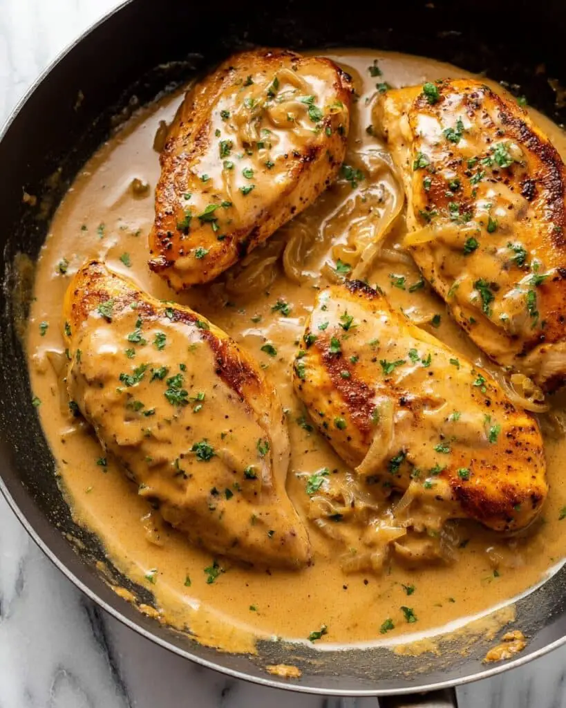 Smothered Chicken with Rich Pan-Gravy Recipe