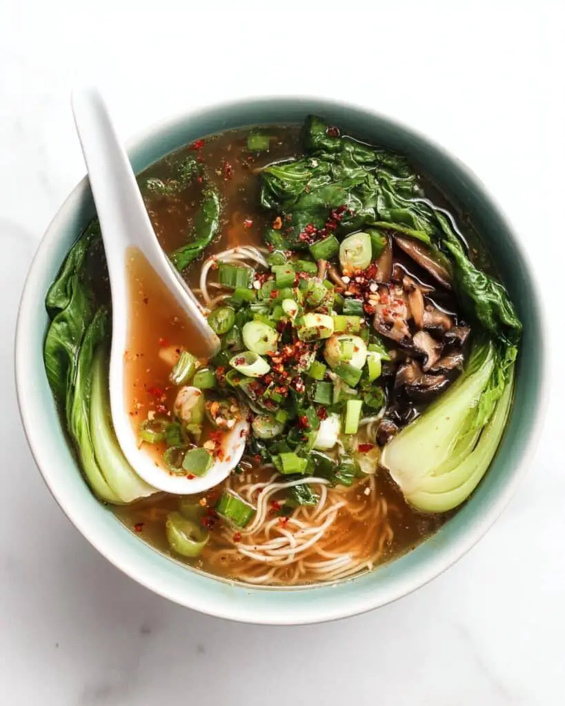 Ginger Garlic Noodle Soup with Bok Choy Recipe