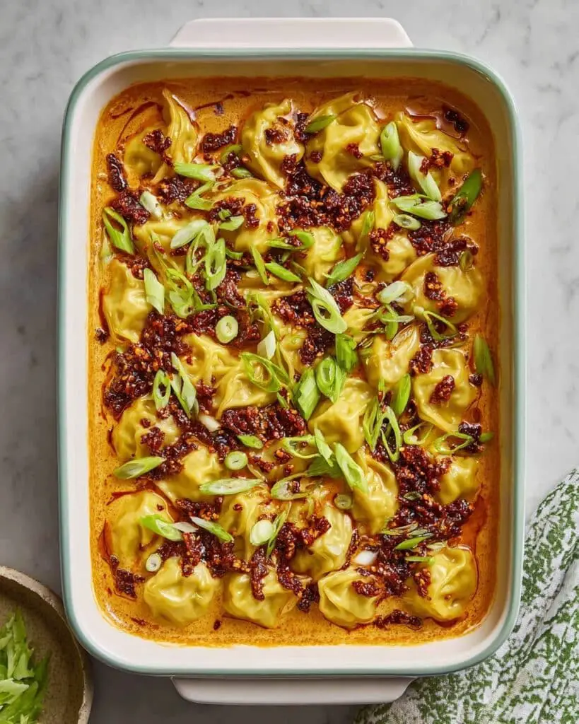 One Pan Baked Dumplings Recipe