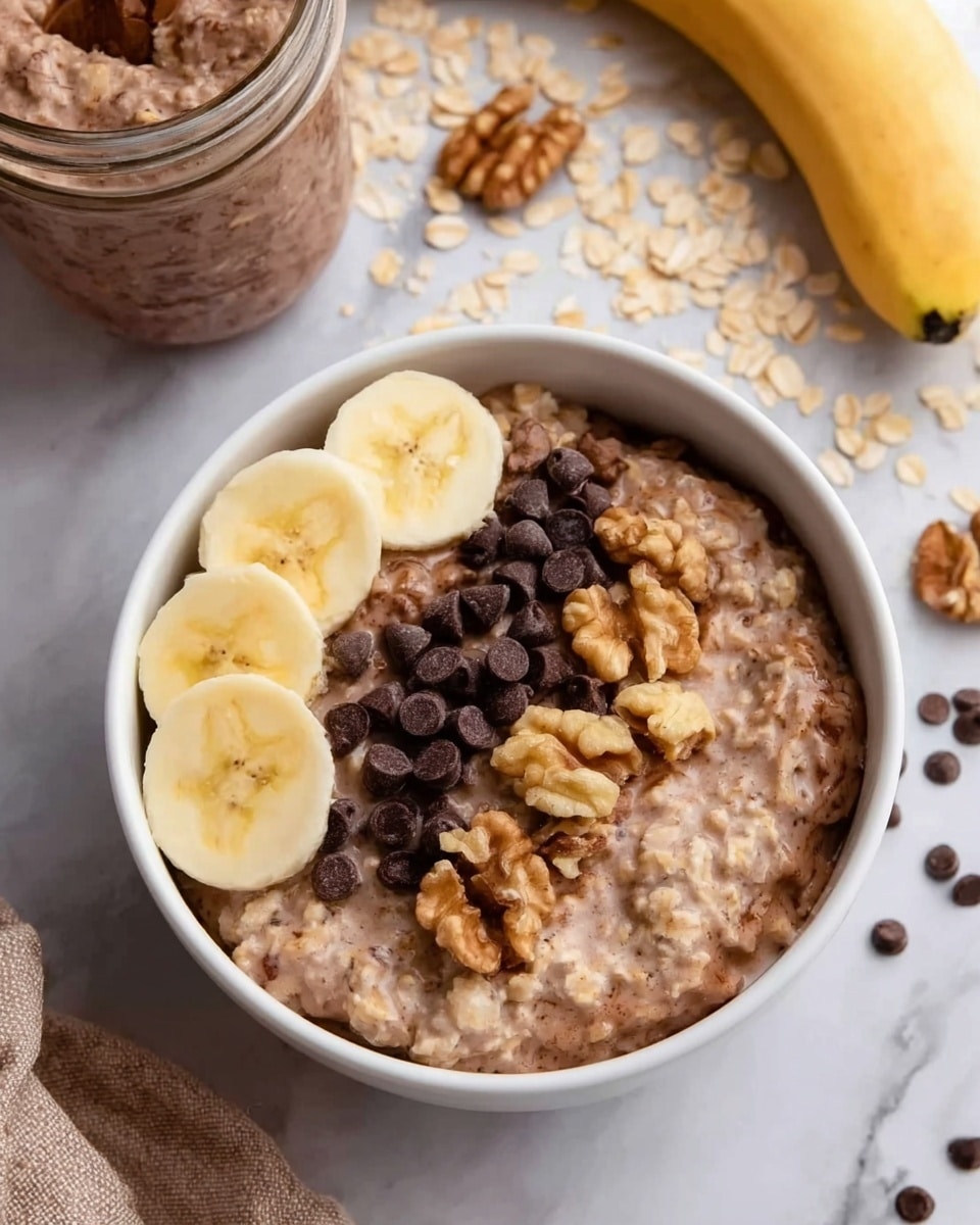 Chunky Monkey Overnight Oats with Quinoa Flakes Recipe
