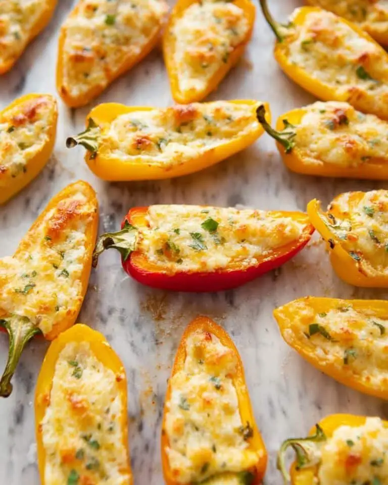 Stuffed Mini Sweet Peppers with Goat Cheese, Parmesan, and Jalapeños Recipe