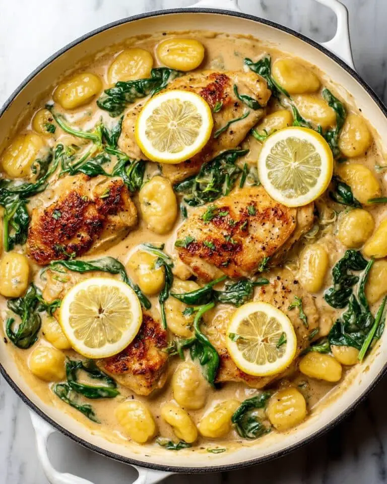Lemon Chicken Gnocchi in Creamy Spinach Sauce Recipe