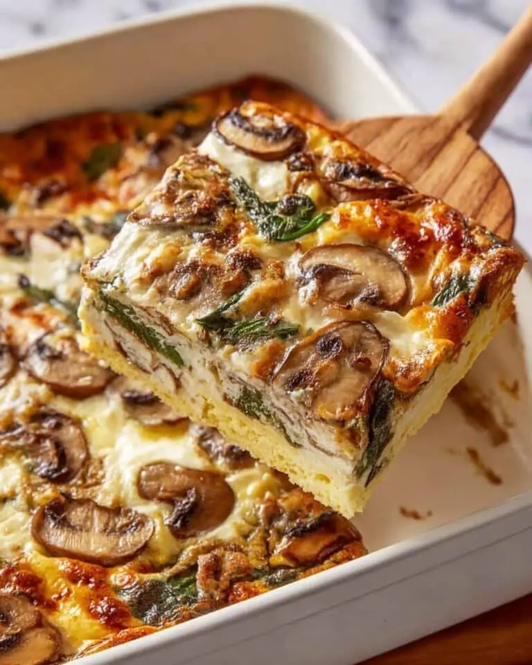 Creamy Cottage Cheese and Egg Bake with Mushrooms and Spinach Recipe