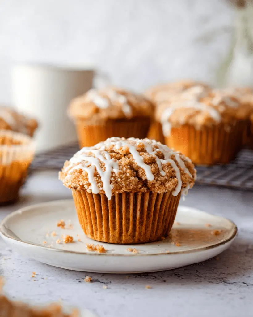 Coffee Cake Muffins with Streusel Topping and Lemon Glaze Recipe