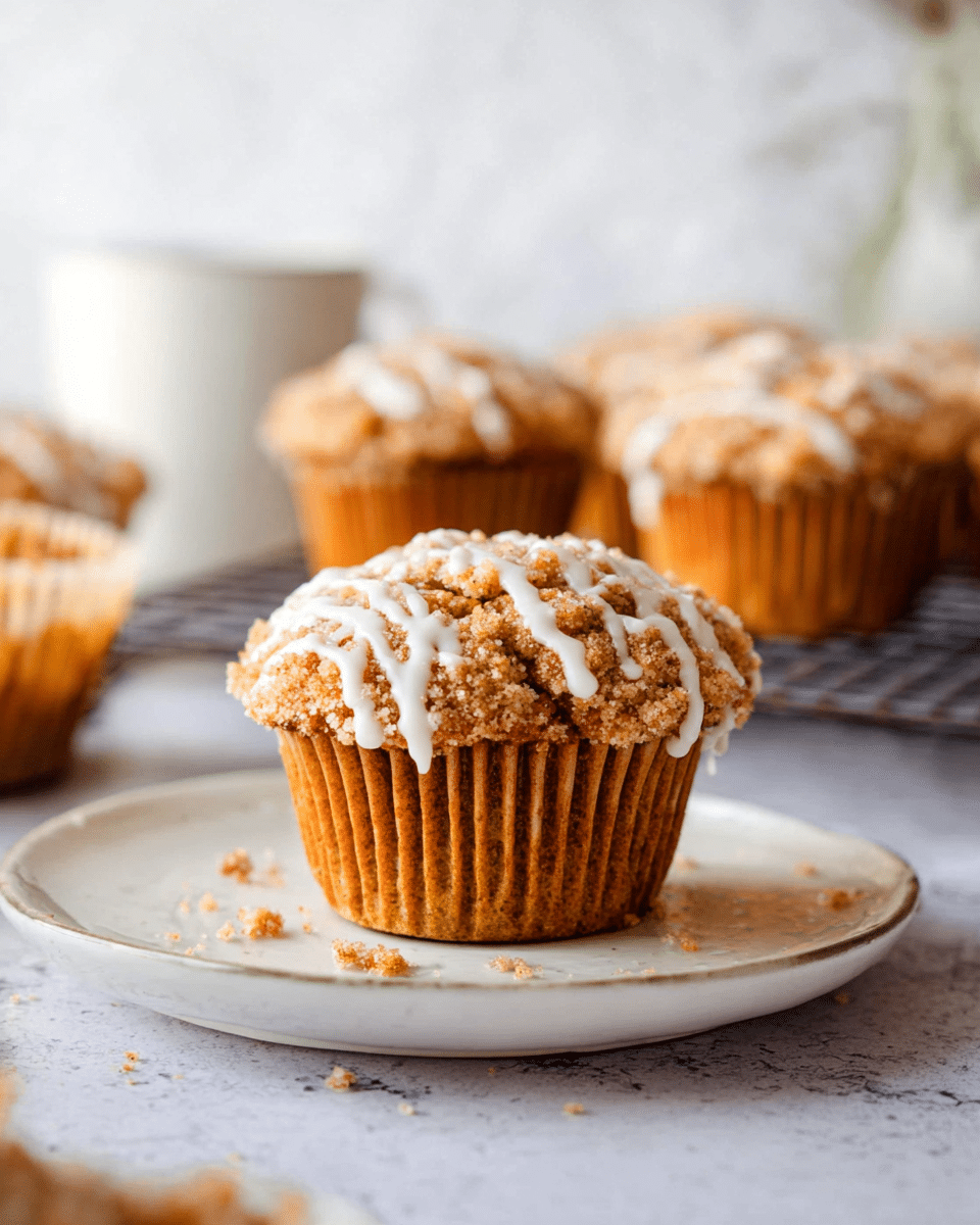 Coffee Cake Muffins with Streusel Topping and Lemon Glaze Recipe