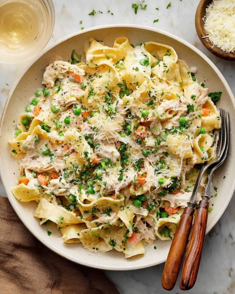 Creamy Chicken Pot Pie Pasta with Pappardelle Recipe
