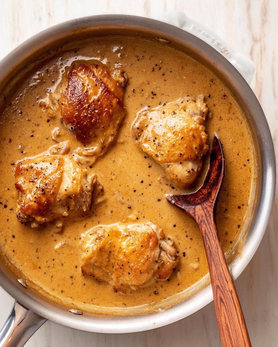Smothered Chicken Thighs with Gravy and Rice Recipe