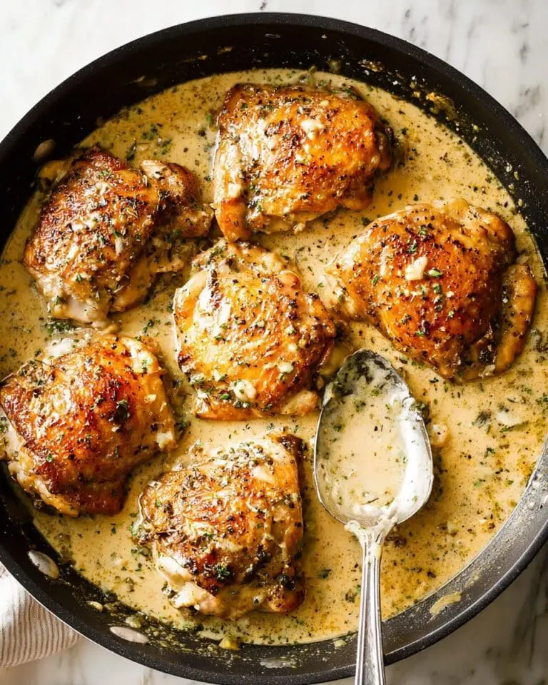 One Pan Baked Chicken with Garlic Parmesan Cream Sauce Recipe