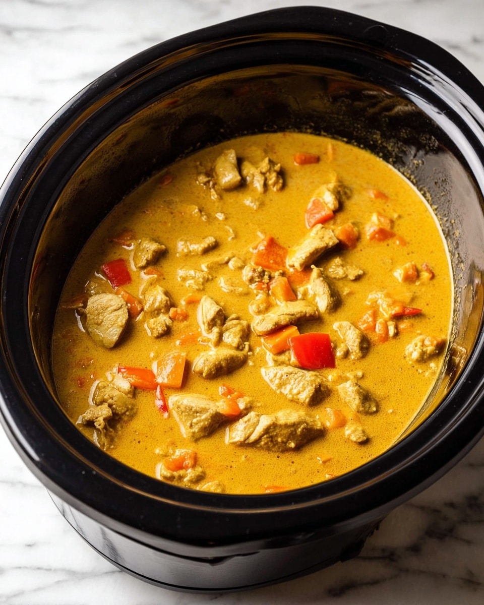 Slow Cooker Chicken Curry with Sweet Potatoes and Bell Peppers Recipe
