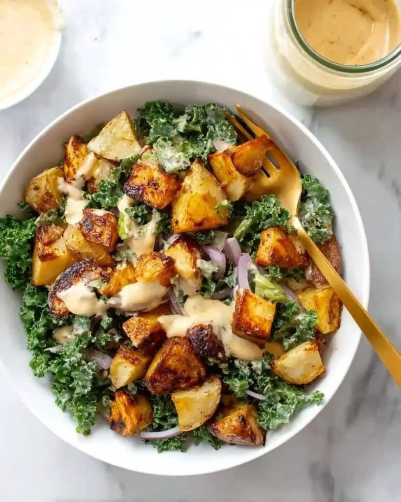 Spicy Potato Kale Bowls with Mustard Tahini Dressing Recipe