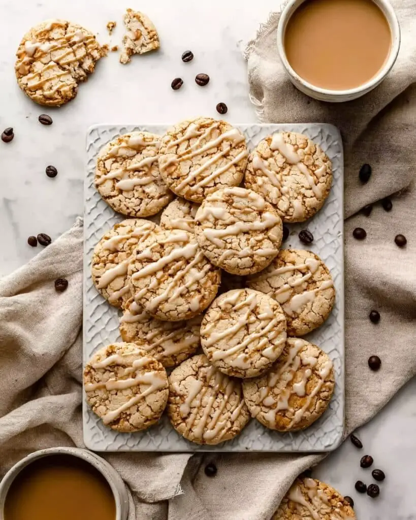 Vanilla Brown Sugar Oatmeal Latte Cookies with Espresso Icing Recipe