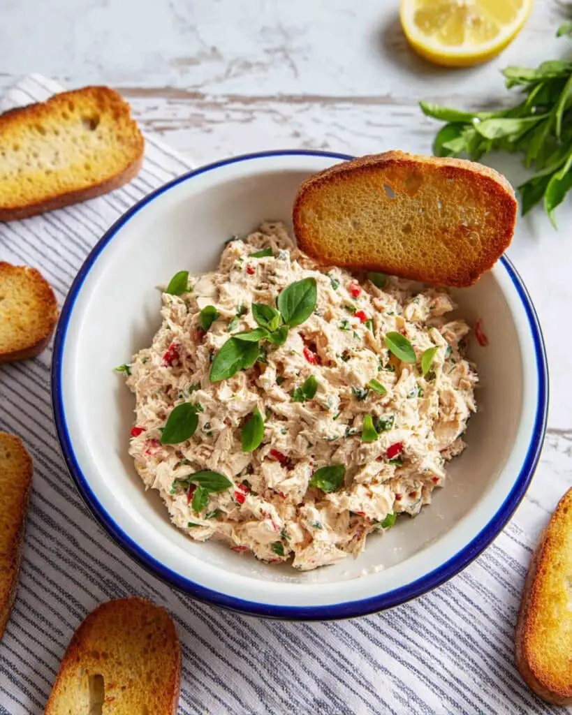 Creamy Tuna Salad with Red Bell Pepper and Fresh Herbs Recipe