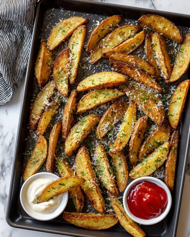 Baked Garlic Parmesan Potato Wedges Recipe