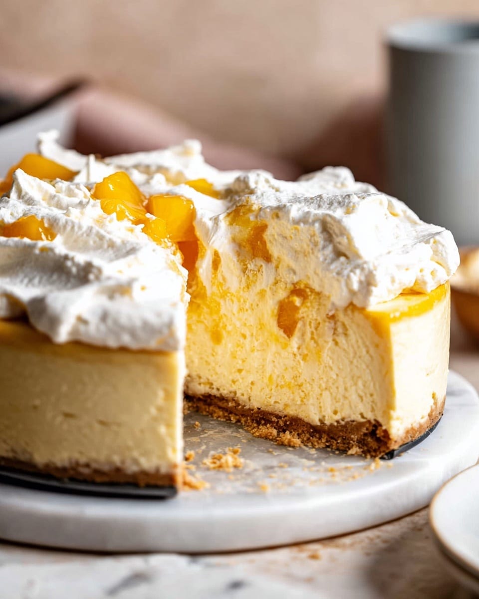 Pineapple Cheesecake with Biscoff Crust and Pineapple Whipped Cream Recipe