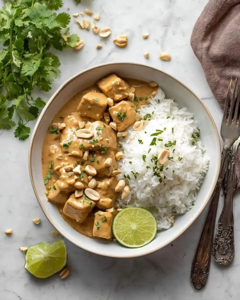 Peanut Tofu with Coconut Rice Recipe
