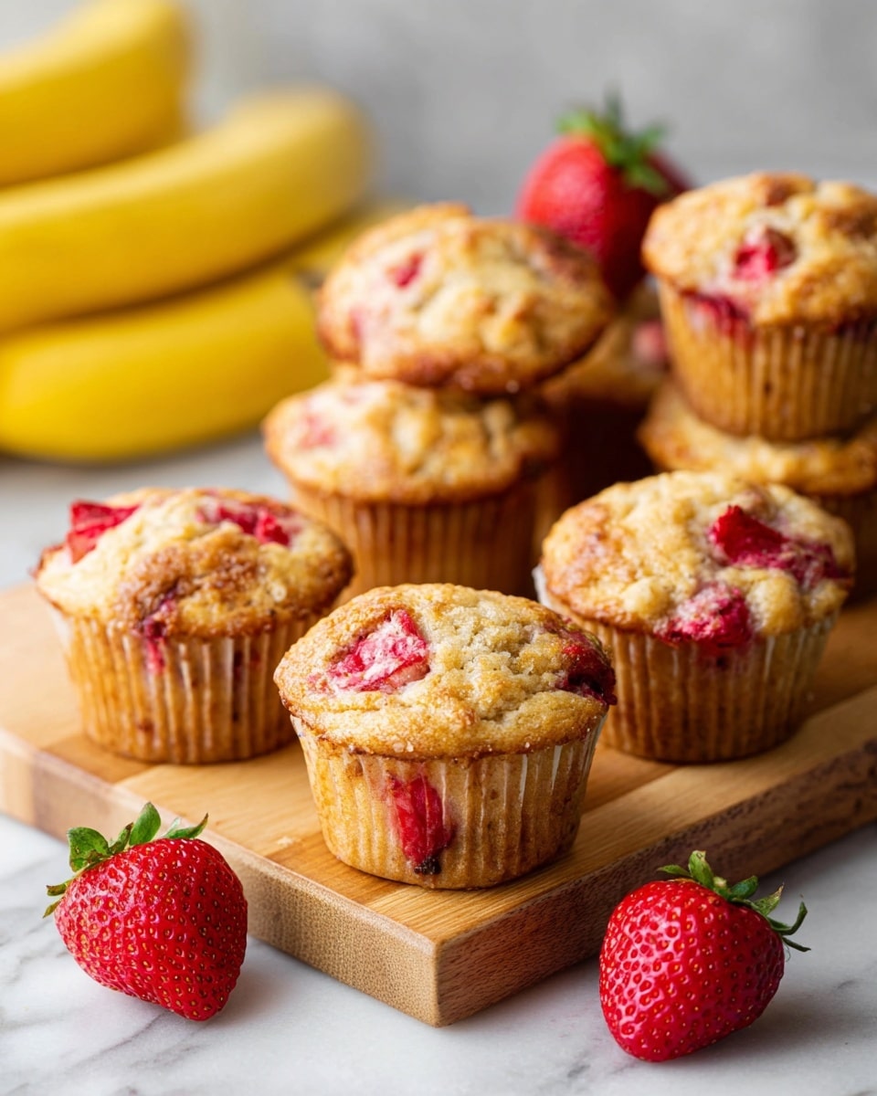 Strawberry Banana Muffins (Vegan + Healthy) Recipe
