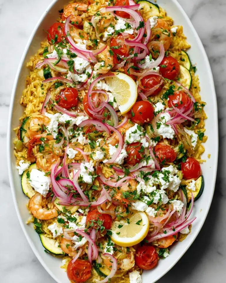 Chicken Tzatziki Casserole with Lemon, Feta, and Pickled Red Onions Recipe