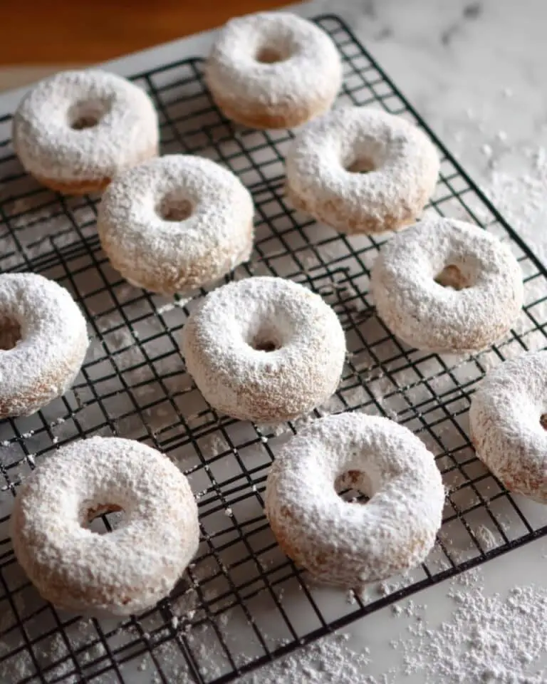 Baked Sourdough Discard Powdered Sugar Donuts Recipe