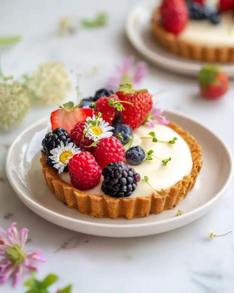 Berry Mascarpone Tarts with Almond Shortbread Crust Recipe