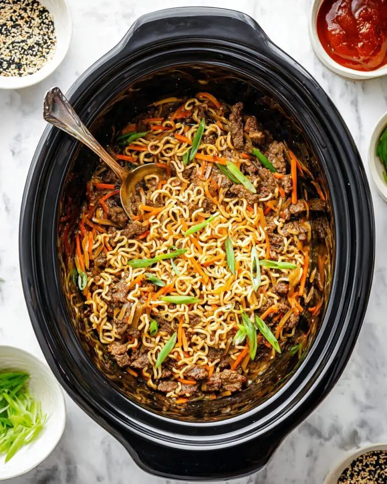 Slow Cooker Ramen Noodles with Ground Beef and Veggies Recipe