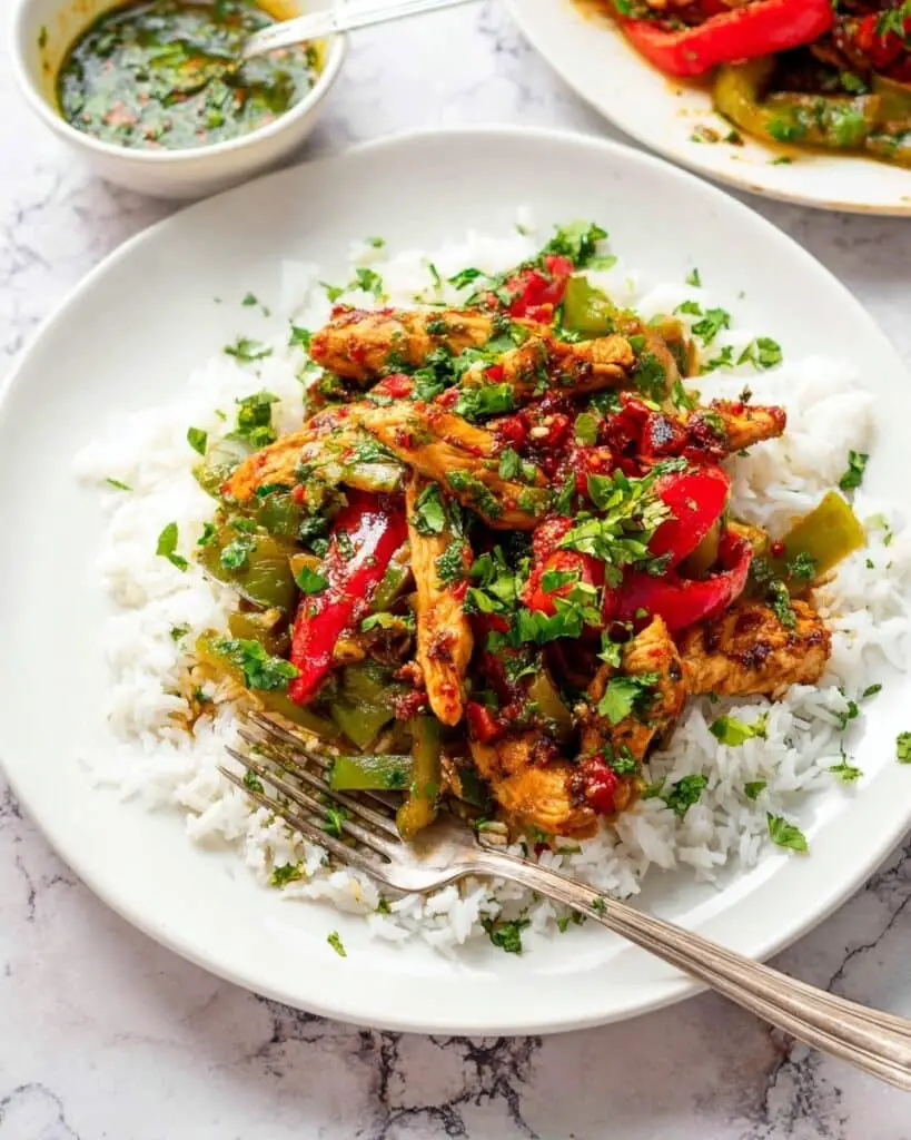 Air Fryer Chicken and Veggies with Fresh Chimichurri Sauce Recipe