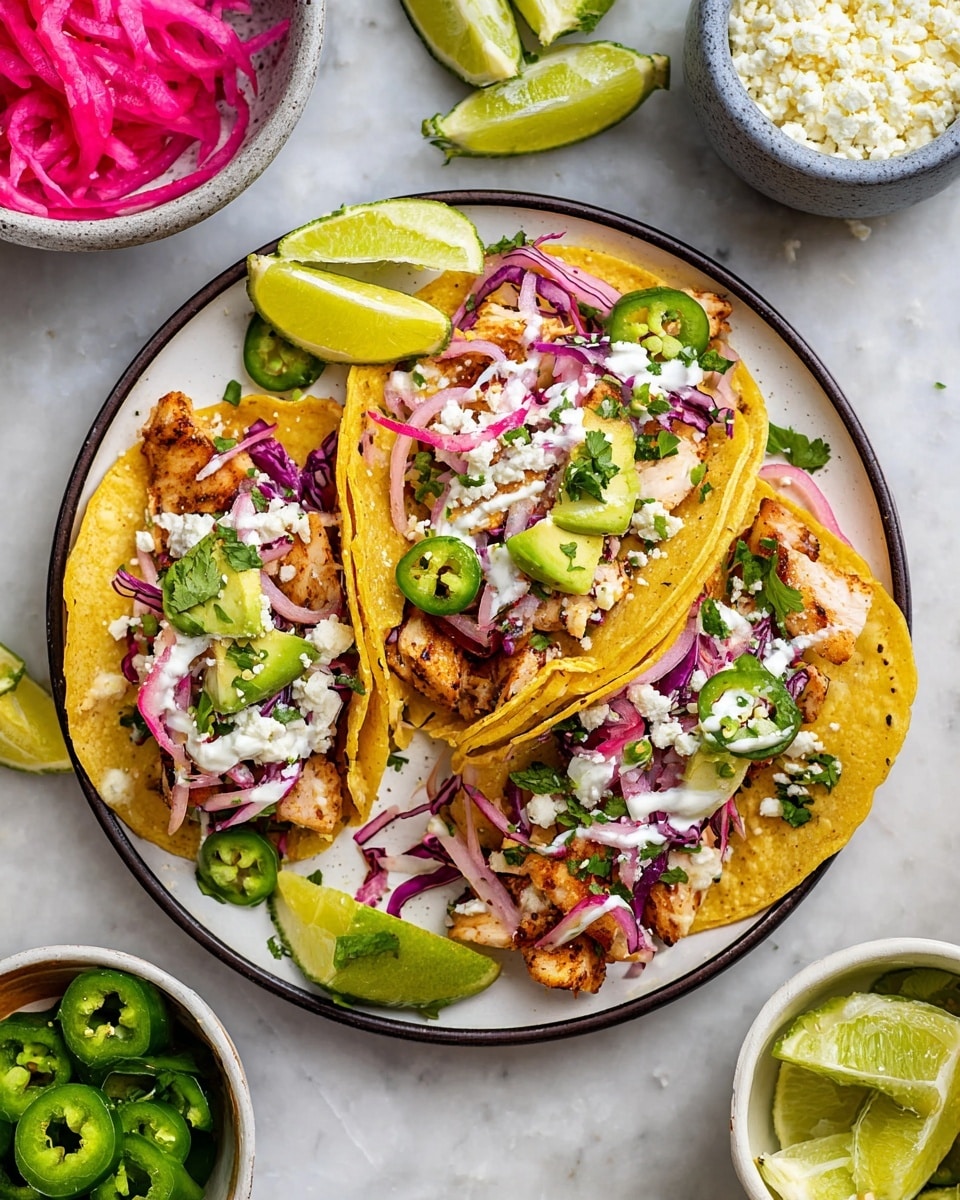 Fish Tacos with Lime Crema and Cabbage Slaw Recipe